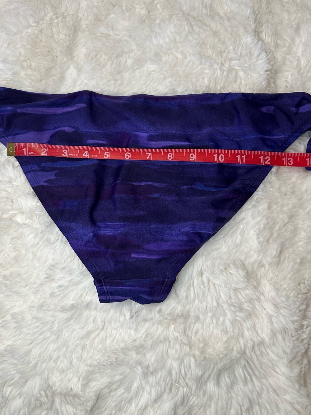 Exhilaration Purple Bandeau Bikini Set Tie Side Swimsuit Watercolor Print - Picture 11 of 16